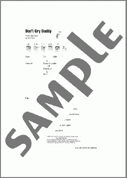 Don't Cry Daddy(Mac Davis/Elvis Presley) 楽譜 ギター（コード） ダウンロード