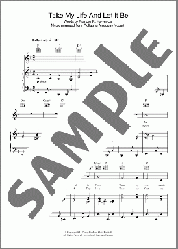 Take My Life And Let It Be(Wolfgang Amadeus Mozart) 楽譜 ピアノ & ボーカル & ギター ダウンロード