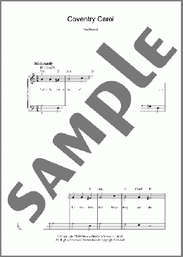 Coventry Carol(Traditional) 楽譜 ピアノ（ソロ） ダウンロード