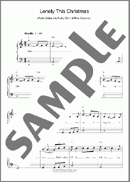 Lonely This Christmas(Mud) 楽譜 ピアノ（ソロ） ダウンロード