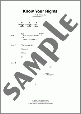 Know Your Rights(The Clash) 楽譜 ギター（コード） ダウンロード