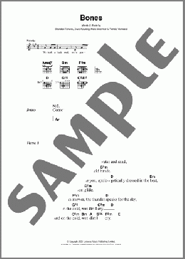 Bones(The Killers) 楽譜 ギター（コード） ダウンロード