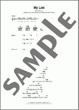 My List(The Killers) 楽譜 ギター（コード） ダウンロード