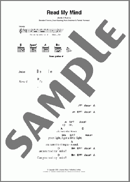 Read My Mind(The Killers) 楽譜 ギター（コード） ダウンロード