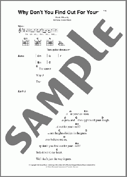 Why Don't You Find Out For Yourself(The Killers) 楽譜 ギター（コード） ダウンロード