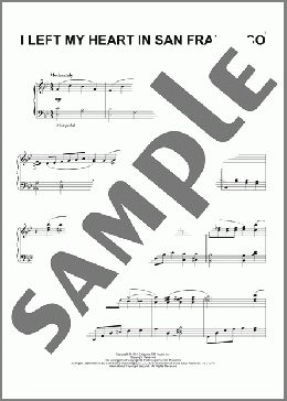 I Left My Heart In San Francisco(Tony Bennett) 楽譜 ピアノ（ソロ） ダウンロード