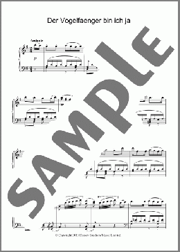 Der Vogelfanger Bin Ich Ja(Wolfgang Amadeus Mozart) 楽譜 ピアノ（ソロ） ダウンロード