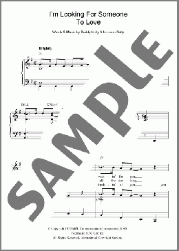 I'm Lookin' For Someone To Love(Buddy Holly) 楽譜 その他 ダウンロード