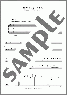 Evening (Theme)(Jan A.P. Kaczmarek) 楽譜 ピアノ（ソロ） ダウンロード