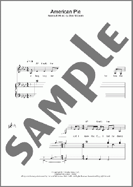 American Pie(Don McLean) 楽譜 ピアノ（ソロ） ダウンロード