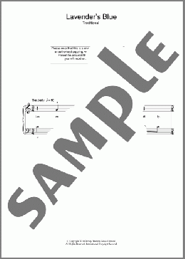 Lavender Blue (Dilly Dilly)(Burl Ives) 楽譜 ピアノ（ソロ） ダウンロード