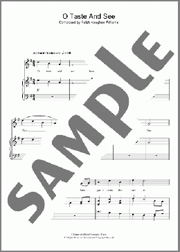 O Taste And See(Ralph Vaughan Williams) 楽譜 ピアノ（ソロ） ダウンロード