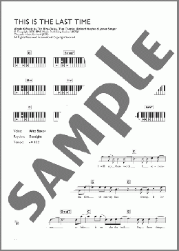 This Is The Last Time(Keane) 楽譜 ピアノ（歌詞 & コード） ダウンロード