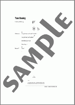 Tom Dooley(Traditional) 楽譜 ギター（コード） ダウンロード