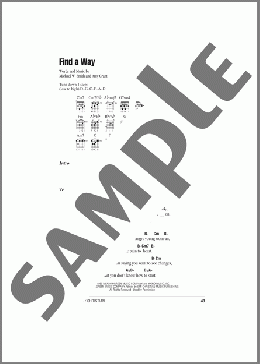 Find A Way(Amy Grant) 楽譜 ギター（コード） ダウンロード