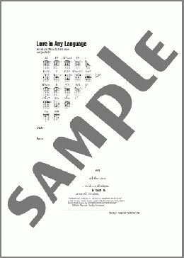 Love In Any Language(Sandi Patty) 楽譜 ギター（コード） ダウンロード