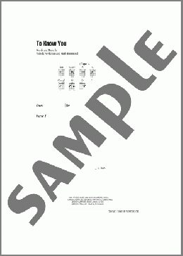 To Know You(Nichole Nordeman) 楽譜 ギター（コード） ダウンロード