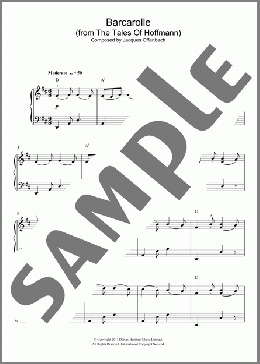 Barcarolle (from The Tales Of Hoffmann)(Jacques Offenbach) 楽譜 ピアノ（ソロ） ダウンロード