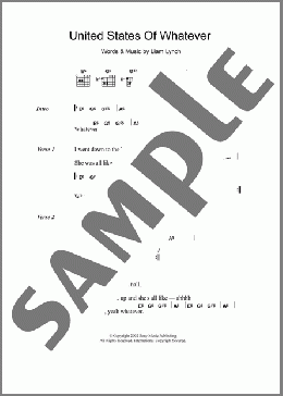 United States Of Whatever(Liam Lynch) 楽譜 ギター（コード） ダウンロード