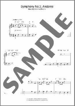 Symphony No.3, Andante(Johannes Brahms) 楽譜 ピアノ（ソロ） ダウンロード