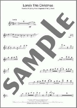 Lonely This Christmas(Mud) 楽譜 フルート ダウンロード