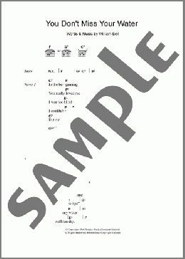 You Don't Miss Your Water(William Bell) 楽譜 ギター（コード） ダウンロード