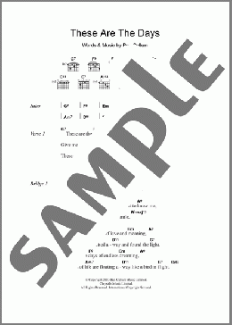 These Are The Days(Jamie Cullum) 楽譜 ギター（コード） ダウンロード