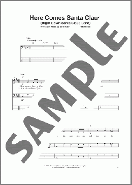 Here Comes Santa Claus (Right Down Santa Claus Lane)(Gene Autry) 楽譜 ベース ダウンロード