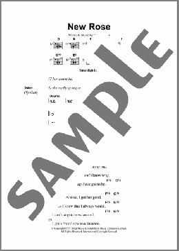 New Rose(The Damned) 楽譜 ギター（コード） ダウンロード