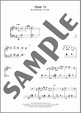 Opus 16(Dustin O'Halloran) 楽譜 ピアノ（ソロ） ダウンロード