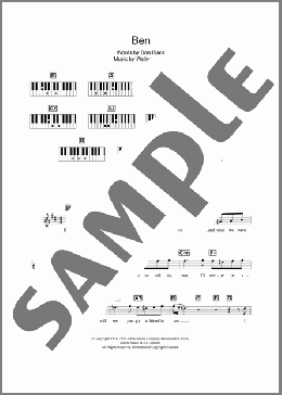 Ben(Boyzone/Michael Jackson) 楽譜 ピアノ（歌詞 & コード） ダウンロード