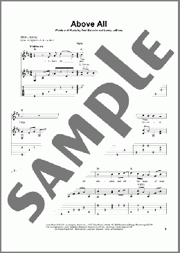 Above All(Paul Baloche/Rebecca St. James) 楽譜 ギター（その他） ダウンロード