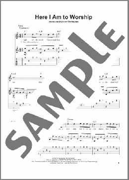 Here I Am To Worship(Tim Hughes/Phillips, Craig & Dean) 楽譜 ギター（その他） ダウンロード