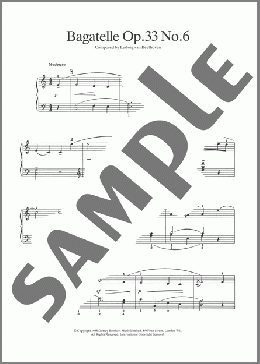 Bagatelle Op.33, No.6(Ludwig Van Beethoven) 楽譜 ピアノ（ソロ） ダウンロード