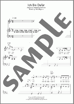 Ich Bin Dafur(Udo Jurgens) 楽譜 その他 ダウンロード