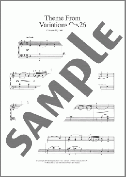 Theme from Variations Op. 26(Ludwig Van Beethoven) 楽譜 ピアノ（ソロ） ダウンロード