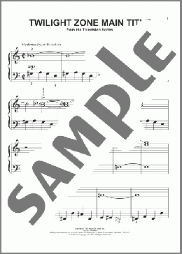 Twilight Zone Main Title(Marius Constant) 楽譜 ピアノ（ソロ） ダウンロード