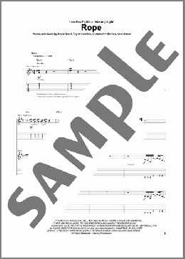 Rope(Foo Fighters) 楽譜 ギター（ソロ） ダウンロード
