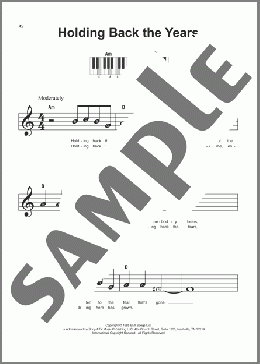 Holding Back The Years(Simply Red) 楽譜 ピアノ（ソロ） ダウンロード