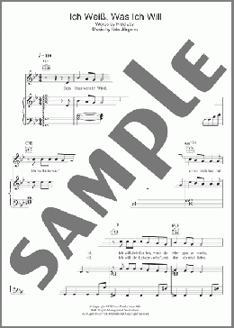 Ich Weiss, Was Ich Will(Udo Jurgens) 楽譜 その他 ダウンロード