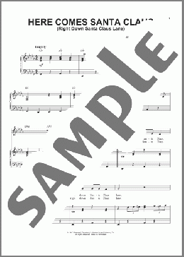 Here Comes Santa Claus (Right Down Santa Claus Lane)(Gene Autry) 楽譜 ピアノ & ボーカル ダウンロード