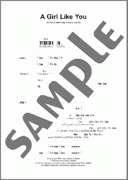 A Girl Like You(Edwyn Collins) 楽譜 ピアノ（歌詞 & コード） ダウンロード