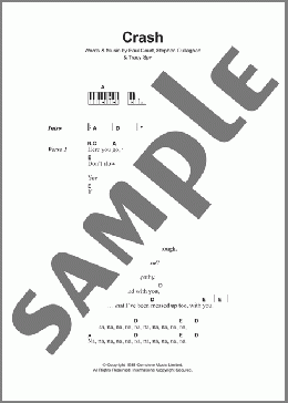 Crash(The Primitives) 楽譜 ピアノ（歌詞 & コード） ダウンロード