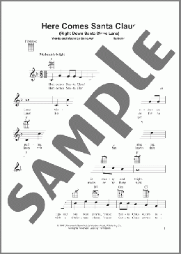 Here Comes Santa Claus (Right Down Santa Claus Lane)(Gene Autry) 楽譜 ウクレレ（弾き語り） ダウンロード
