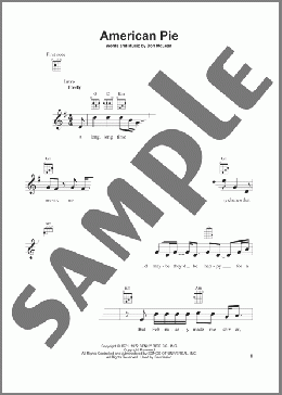 American Pie(Don McLean) 楽譜 ウクレレ（弾き語り） ダウンロード