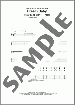 Dream Baby (How Long Must I Dream)(Roy Orbison/Glen Campbell) 楽譜 ギター（ソロ） ダウンロード