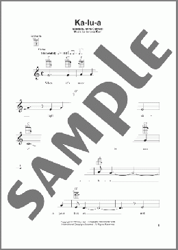 Ka-lu-a(Anne Caldwell) 楽譜 ウクレレ（弾き語り） ダウンロード