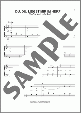 Du, Du Liegst Mir Im Herzen (You, You Weigh On My Heart)(German Folksong) 楽譜 その他 ダウンロード