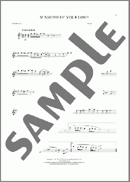 Sunshine Of Your Love(Cream) 楽譜 テナーサックス（ソロ） ダウンロード