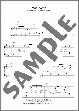 Mad World(Gary Jules) 楽譜 ピアノ（ソロ） ダウンロード